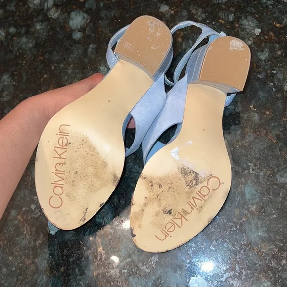 Calvin Klein Light Blue Block Sandals - Picture 10 of 10